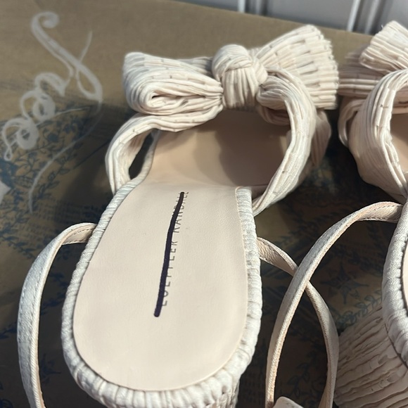 Loeffler Randall Camellia Pleated Knot Heeled Sandal Heel 8 NEW - Picture 11 of 12